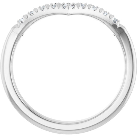 14K White Gold 1/4 CTW Natural Diamond Contour Band