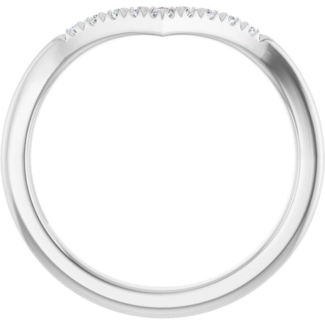 14K White Gold 1/8 CTW Lab-Grown Diamond Contour Band