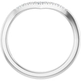 14K White Gold .08 CTW Lab-Grown Diamond Contour Band