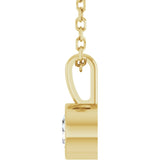 14K Yellow 1/4 CT Natural Diamond Bezel-Set Solitaire 16-18" Necklace