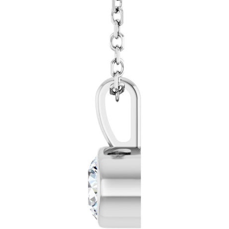 Sterling Silver 1/3 CT Lab-Grown Diamond Bezel-Set Solitaire 16-18" Necklace