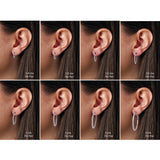 14K Rose Gold 3 CTW Natural Diamond Inside-Outside 34.5 mm Hinged Hoop Earrings