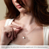 14K White Gold Natural Mozambique Garnet & .015 CT Natural Diamond Charm/Pendant