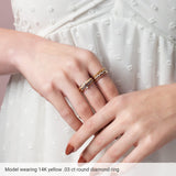 14K Yellow .03 CT Natural Diamond Stackable Ring