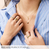 14K Yellow Gold Puffed Heart 16-18"Necklace