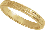 14K Yellow Gold 3 mm Hand-Engraved Band Size 7