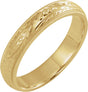 14K Yellow Gold 4 mm Hand-Engraved Band Size 10