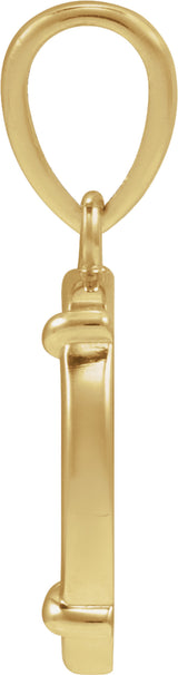 14K Yellow Gold Engravable Round Pendant