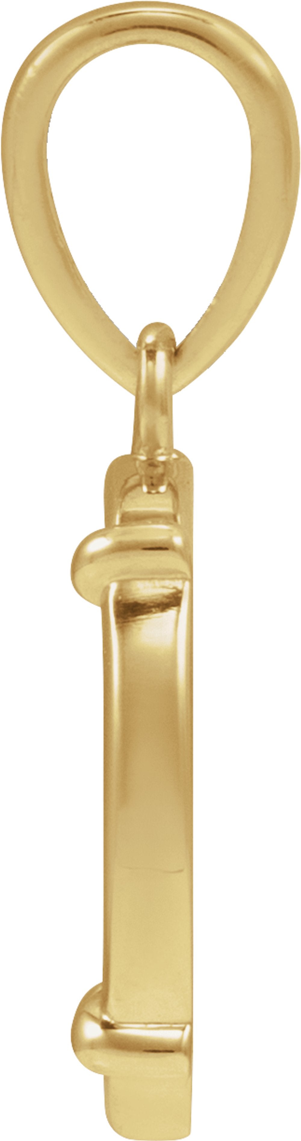 14K Yellow Gold Engravable Round Pendant