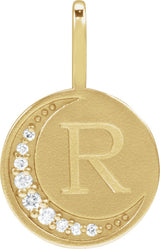 14K Yellow Gold Engravable .05 CTW Lab-Grown Diamond Crescent Moon Pendant
