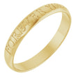 14K Yellow Gold 3 mm Ultra-Lightweight Forever Yours Engraved Half Round Band Size 7