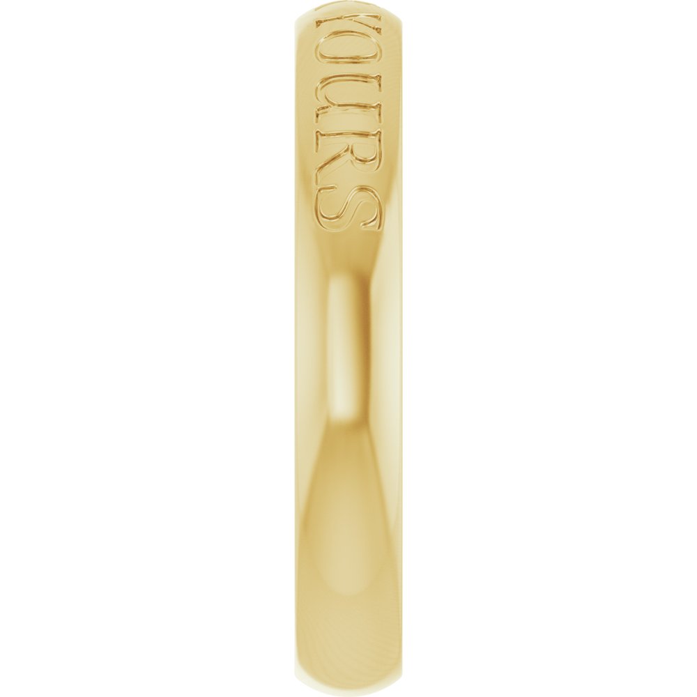 14K Yellow Gold 3 mm Ultra-Lightweight Forever Yours Engraved Half Round Band Size 7