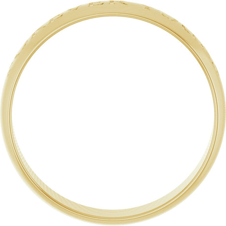 14K Yellow Gold 5 mm Ultra-Lightweight Forever Yours Engraved Half Round Band Size 10