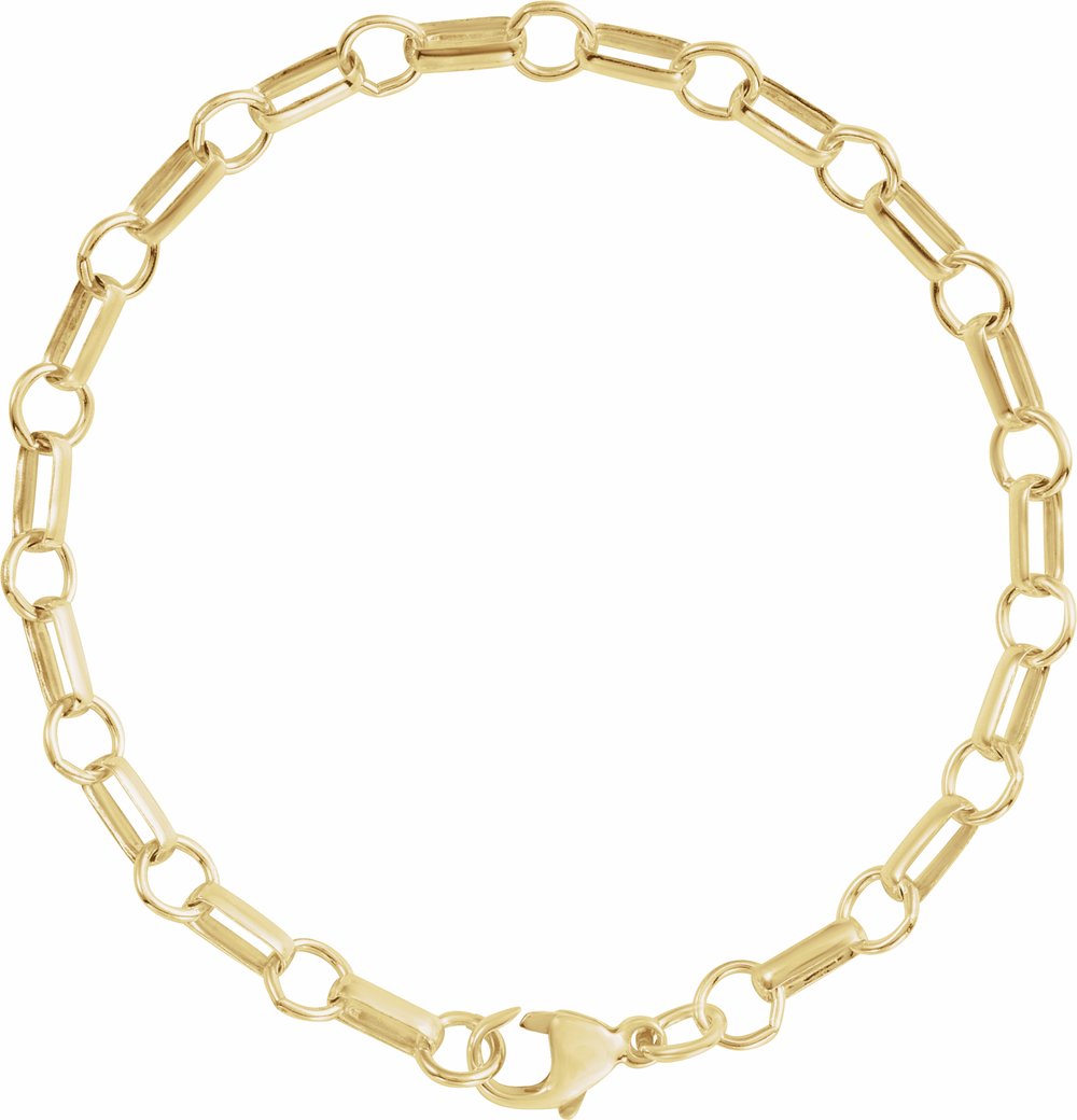 14K Yellow Gold 5.3 mm Paperclip-Style 7" Chain