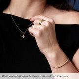 14K White .03 CTW Natural Diamond Petite Initial L 16-18" Necklace