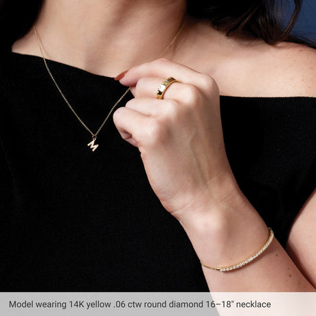 14K White .03 CTW Natural Diamond Petite Initial Z 16-18" Necklace