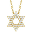 14K Yellow Gold 1/10 CTW Natural Diamond Star of David 16-18" Necklace