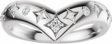 14K White Gold 1/8 CTW Natural Diamond Contour Band