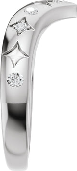 14K White Gold 1/8 CTW Natural Diamond Contour Band