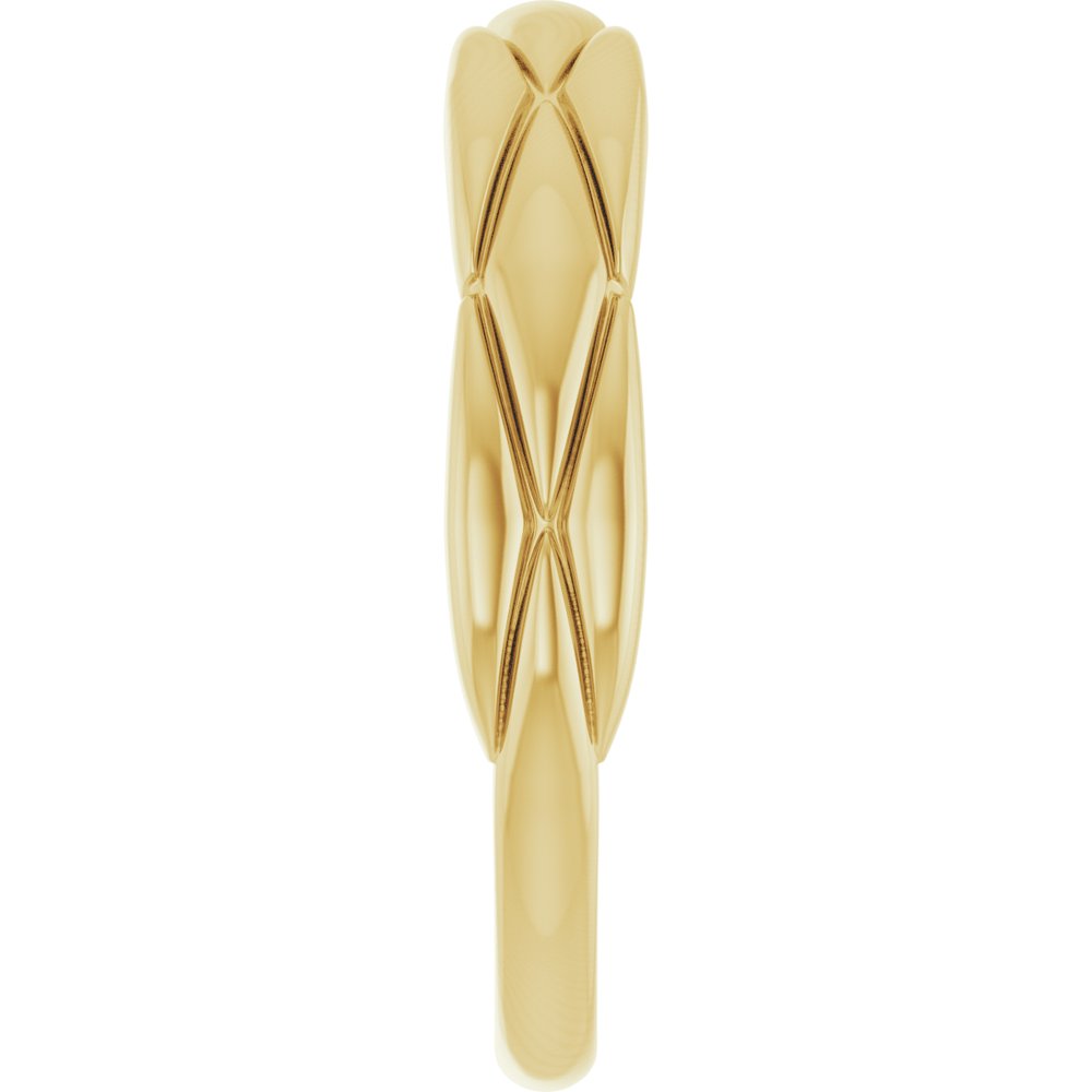 14K Yellow Gold 4 mm Grooved Band