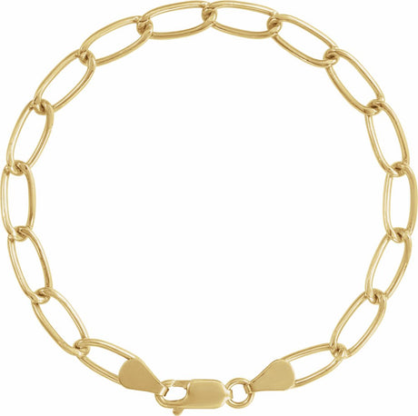 14K Yellow Gold-Filled 5.7 mm Elongated Curb 7" Chain
