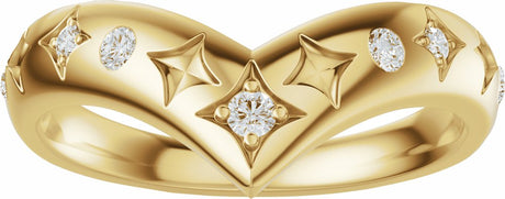 14K Yellow Gold 1/8 CTW Lab-Grown Diamond Contour Band