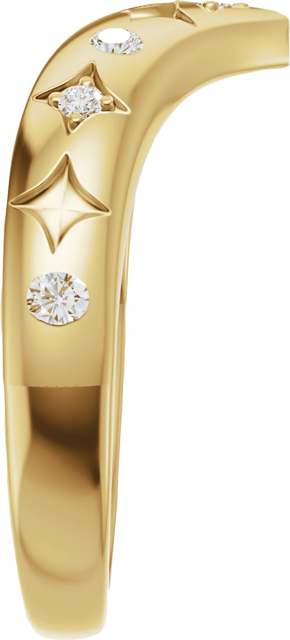 14K Yellow Gold 1/8 CTW Natural Diamond Contour Band