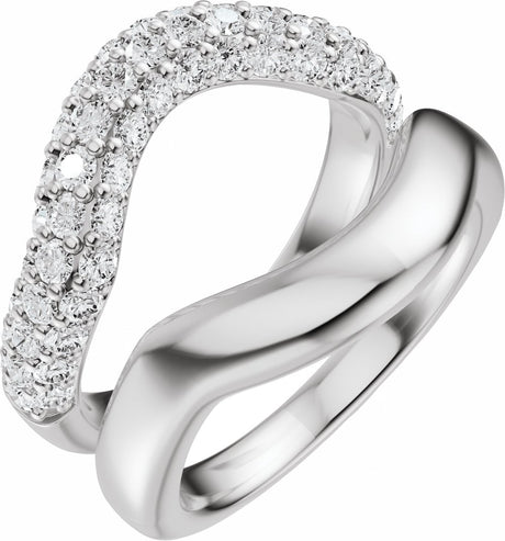 14K White Gold 1 CTW Lab-Grown Diamond Ring Guard