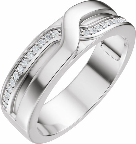 14K White Gold 1/8 CTW Lab-Grown Diamond Band