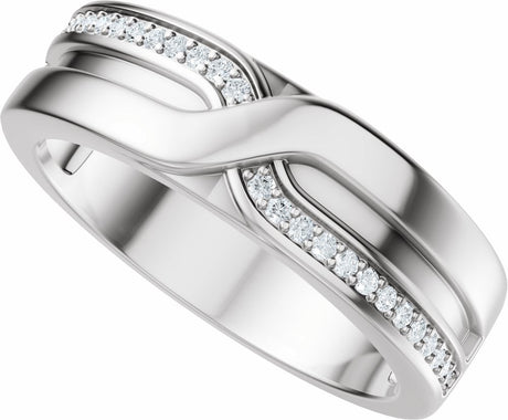 14K White Gold 1/8 CTW Lab-Grown Diamond Band