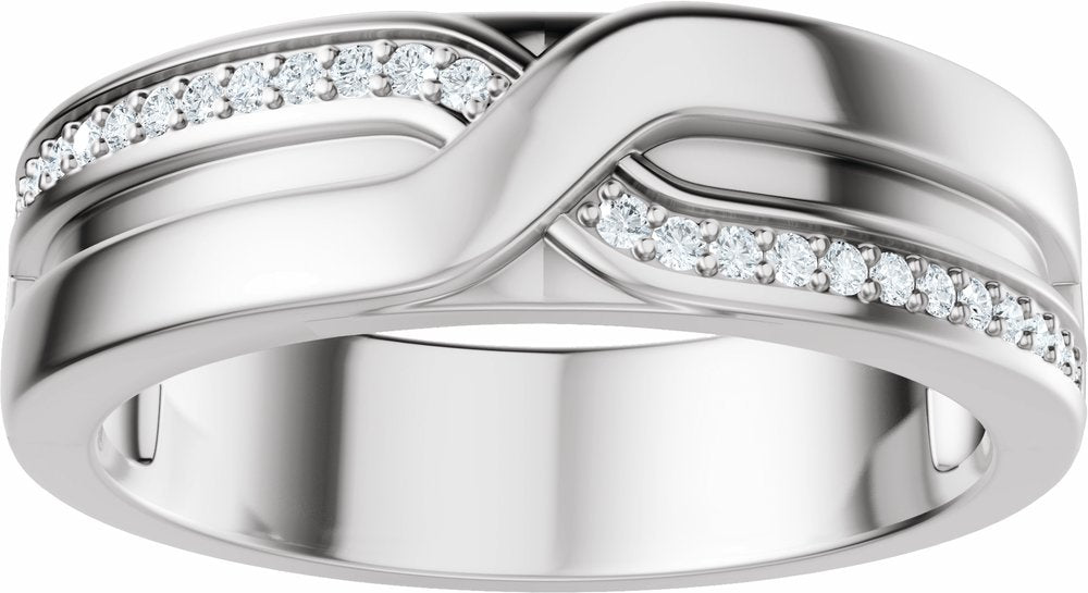 14K White Gold 1/8 CTW Lab-Grown Diamond Band