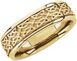 14K Yellow Gold 7 mm Celtic-Inspired Comfort-Fit Half Round Band   Size 10