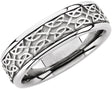 14K White Gold 7 mm Celtic-Inspired Comfort-Fit Half Round Band   Size 9.5
