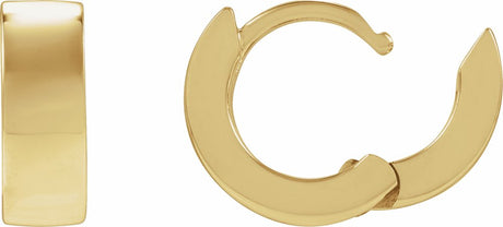 14K Yellow Gold Hinged 12 mm Hoop Earrings