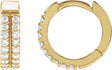 14K Yellow Gold 1/4 CTW Natural Diamond Double-Row 12 mm Hoop Earrings