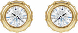 14K Yellow Gold 1 1/8 CTW Lab-Grown Diamond Hidden Halo-Style Stud Earrings