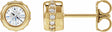 14K Yellow Gold 1 1/8 CTW Lab-Grown Diamond Hidden Halo-Style Stud Earrings