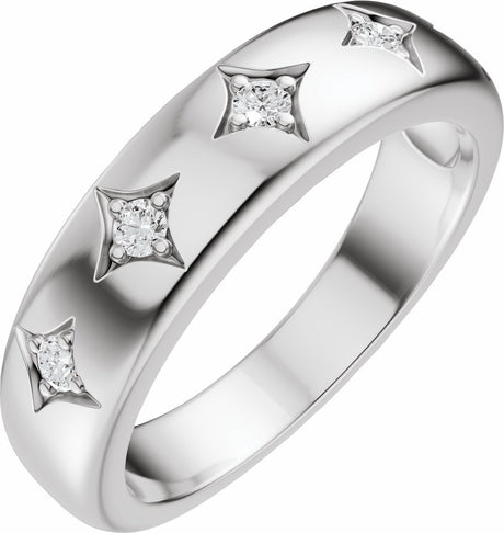 14K White Gold 1/10 CTW Natural Diamond Anniversary Band
