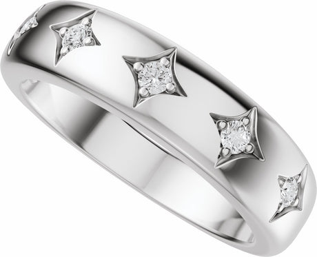 14K White Gold 1/10 CTW Natural Diamond Anniversary Band