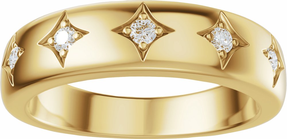 14K Yellow Gold 1/10 CTW Natural Diamond Anniversary Band