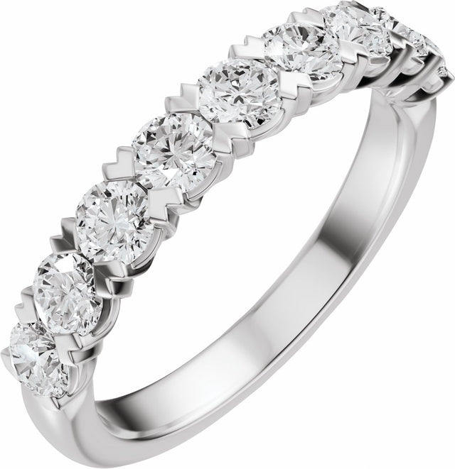 14K White Gold 9/10 CTW Lab-Grown Diamond Anniversary Band 