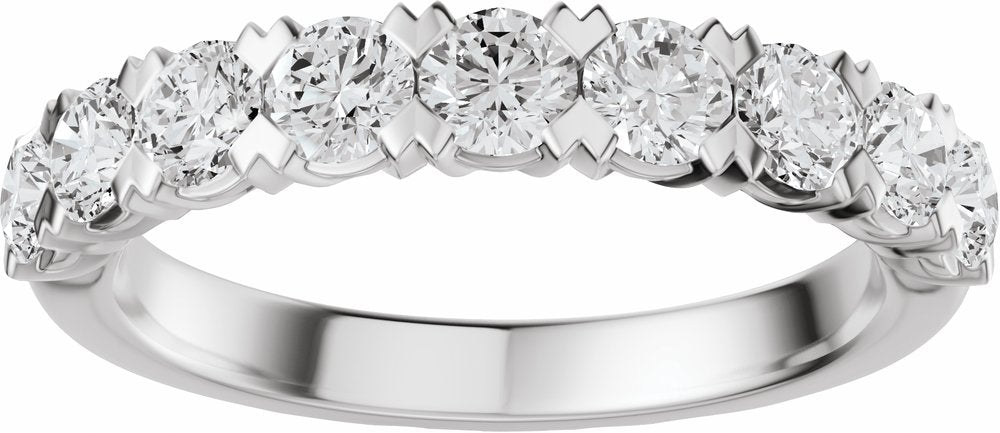 14K White Gold 9/10 CTW Lab-Grown Diamond Anniversary Band