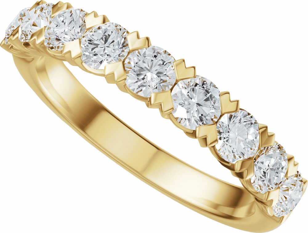 14K Yellow Gold 9/10 CTW Lab-Grown Diamond Anniversary Band 