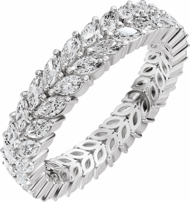 14K White Gold Lab-Grown Diamond Eternity Band Size 7