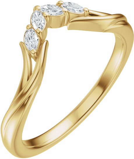 14K Yellow Gold 1/8 CTW Natural Diamond Contour Band 