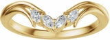 14K Yellow Gold 1/8 CTW Natural Diamond Contour Band 