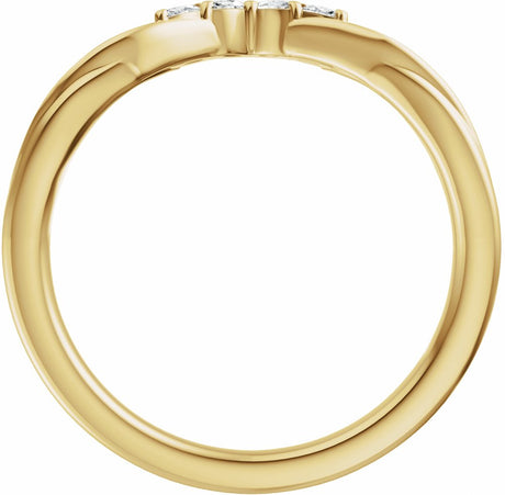 14K Yellow Gold 1/8 CTW Natural Diamond Contour Band 