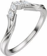 14K White Gold 1/8 CTW Natural Diamond Contour Band 