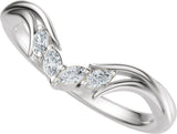 14K White Gold 1/8 CTW Natural Diamond Contour Band 