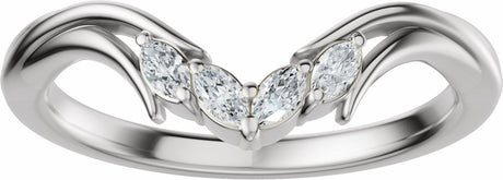 14K White Gold 1/8 CTW Lab-Grown Diamond Contour Band 